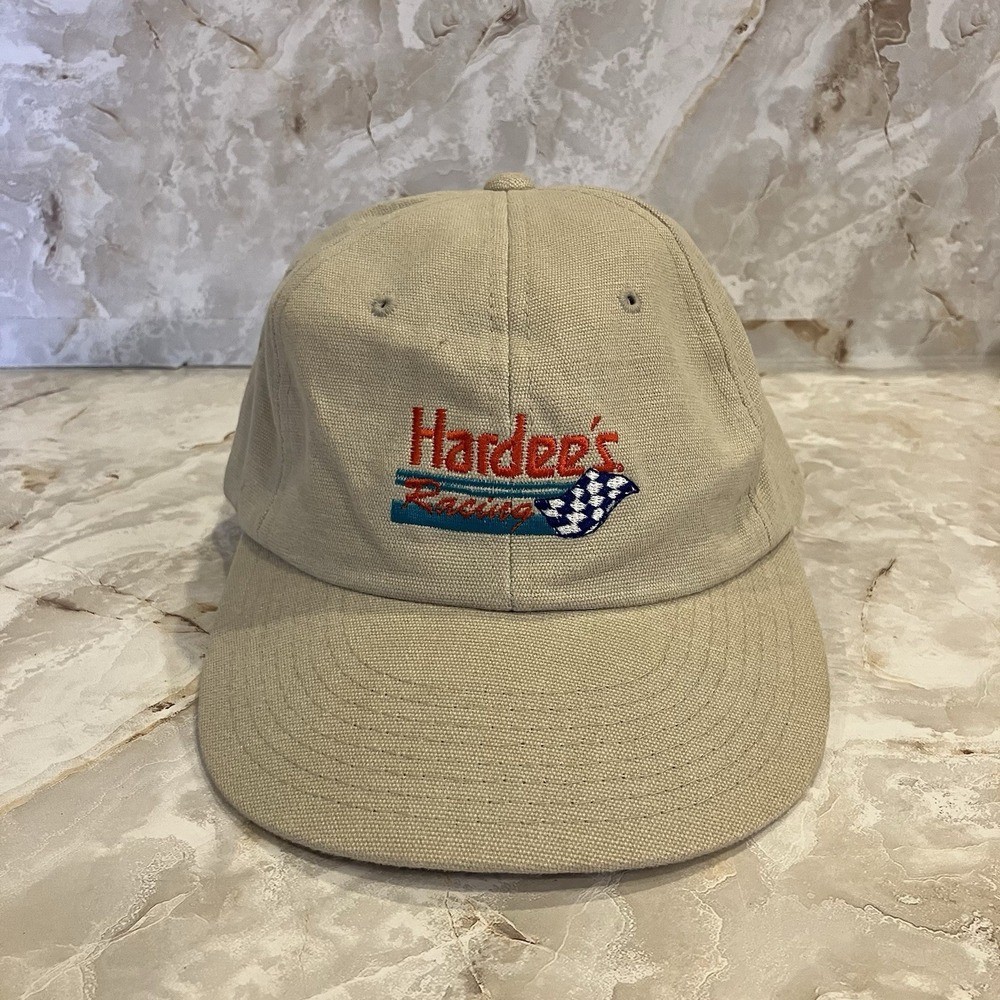 Vintage Hardee's Racing Adjustable Hat 90s Yupoong Cap